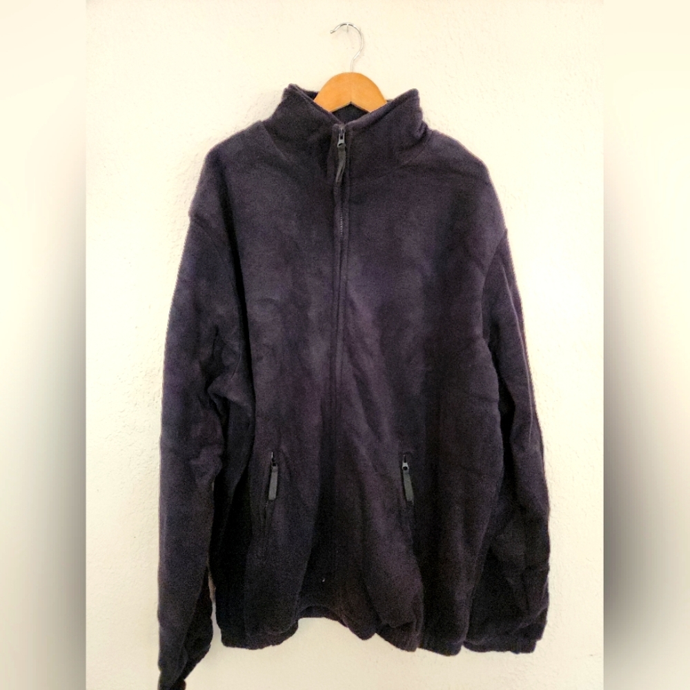 King Size - Full Zip Fleece Jacket, 3XL Tall, Black